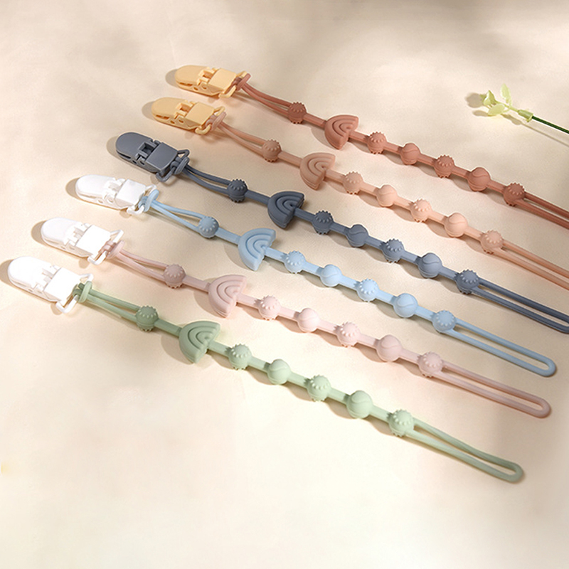 Baby Products Combo - Silicone Baby Pacifier Chain Clip Set: