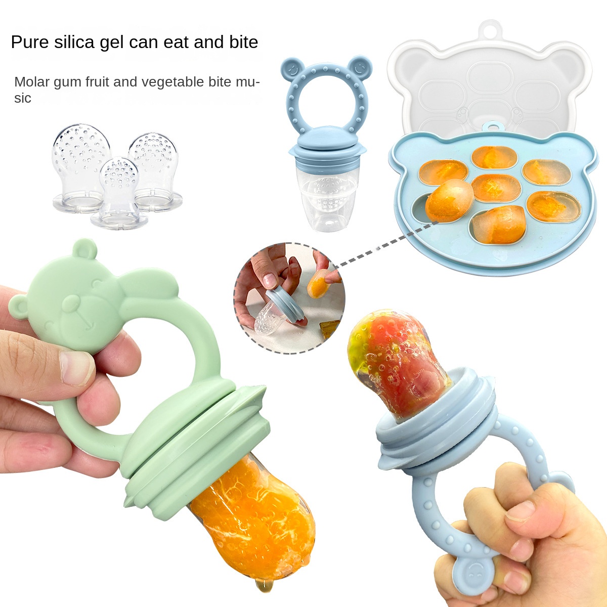 Baby Products Combo - Food Grade Silicone Baby Teether Eco