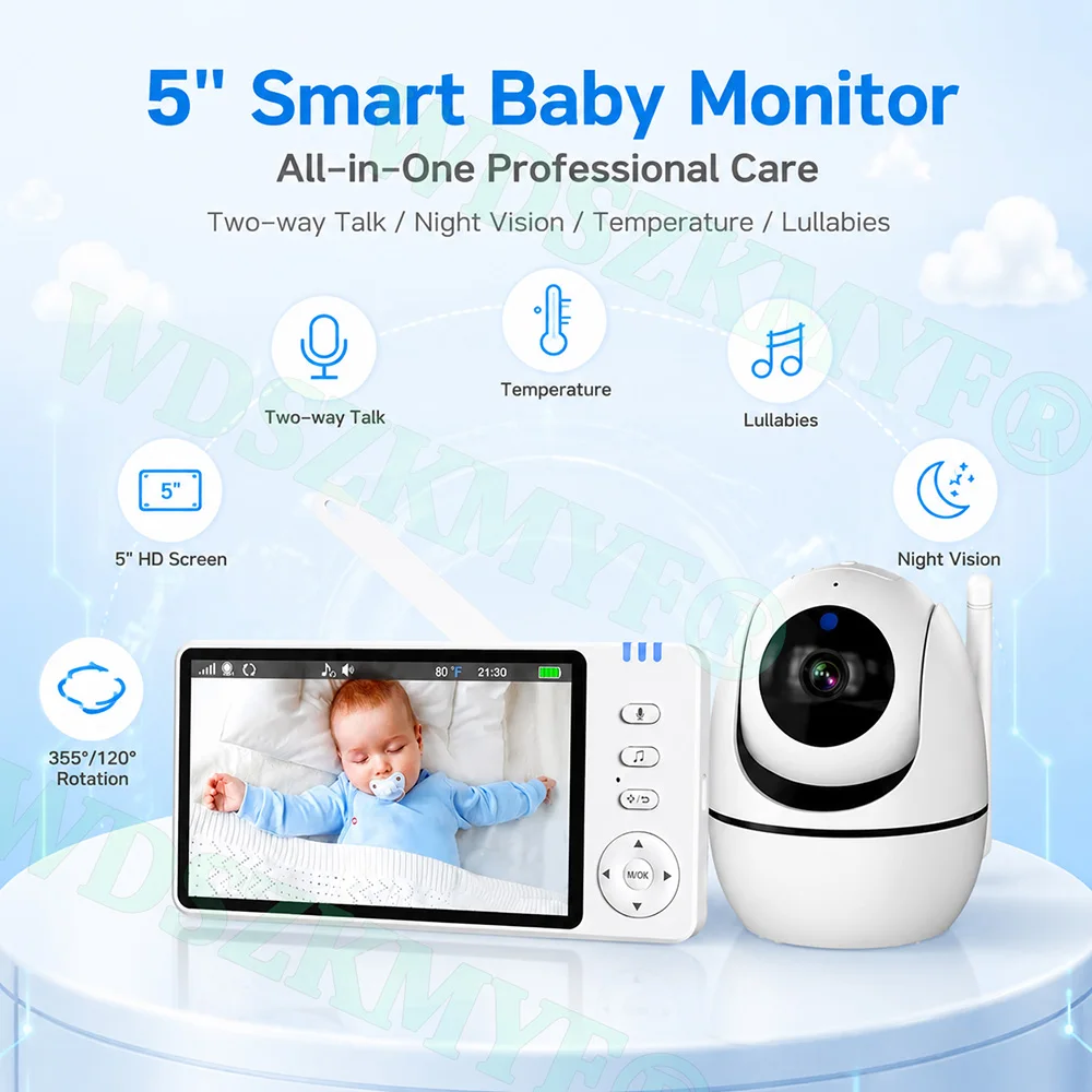 Baby Monitor 5inch With HD Cam - Baby Monitor Sensor review and price