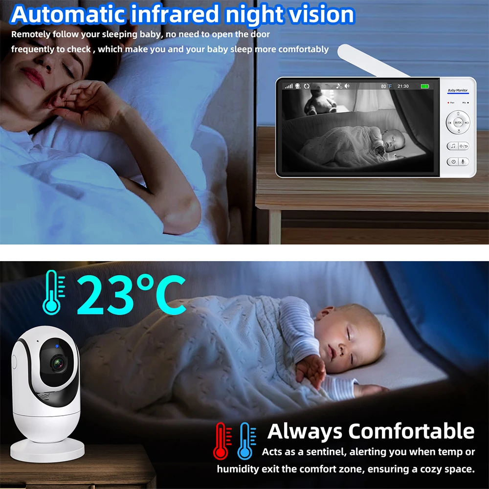 No WiFi 7 Inch Baby Monitor 2- - Baby Monitor Sensor review and price