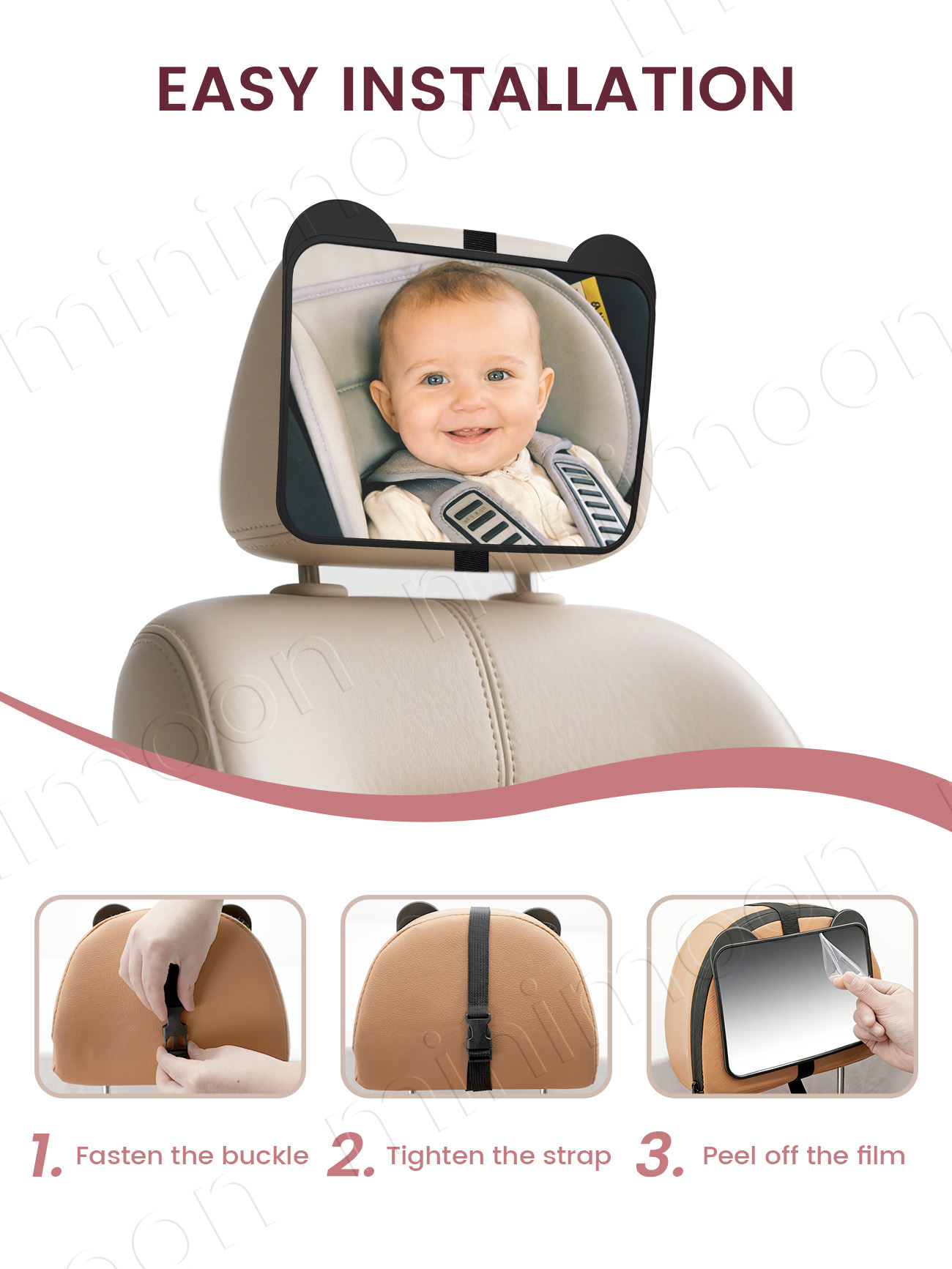 Cute Bear-Ear Car Seat Mirror, - Baby Monitor Sensor review and price