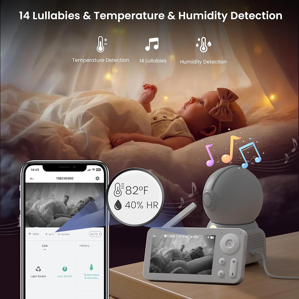 2K Baby Monitor with 2 Cameras - Baby Monitor Sensor review and price
